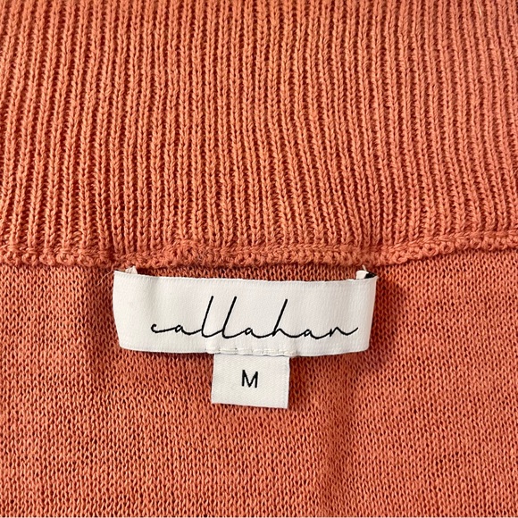 Callahan Open Knit Genny Midi Skirt, Fully Lined 100% Cotton, Rust Orange Size M - Picture 6 of 8